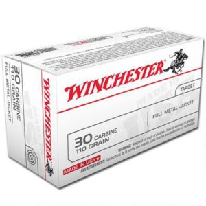 Ammo .30 Carbine Winchester 110 Grain FMJ 1990 fps 50 Round Box Q3132